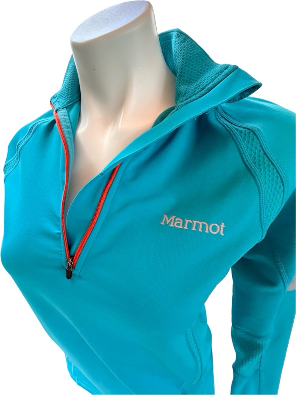Marmot Women’s Half-Zip Performance Pullover — Size Small — Teal Blue - Picture 3 of 12